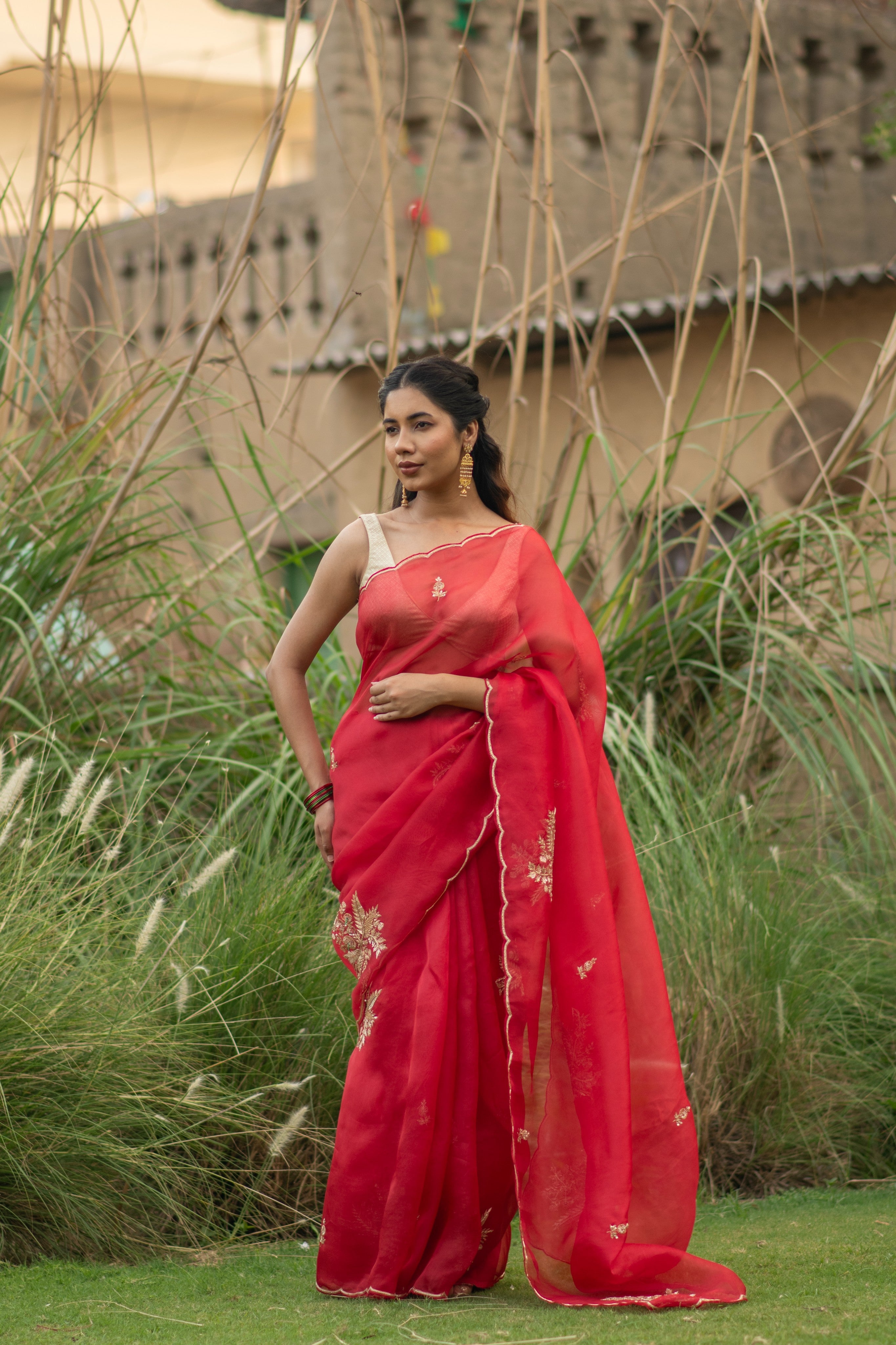 Shukravya (Rakta Zardosi Organza Saree)