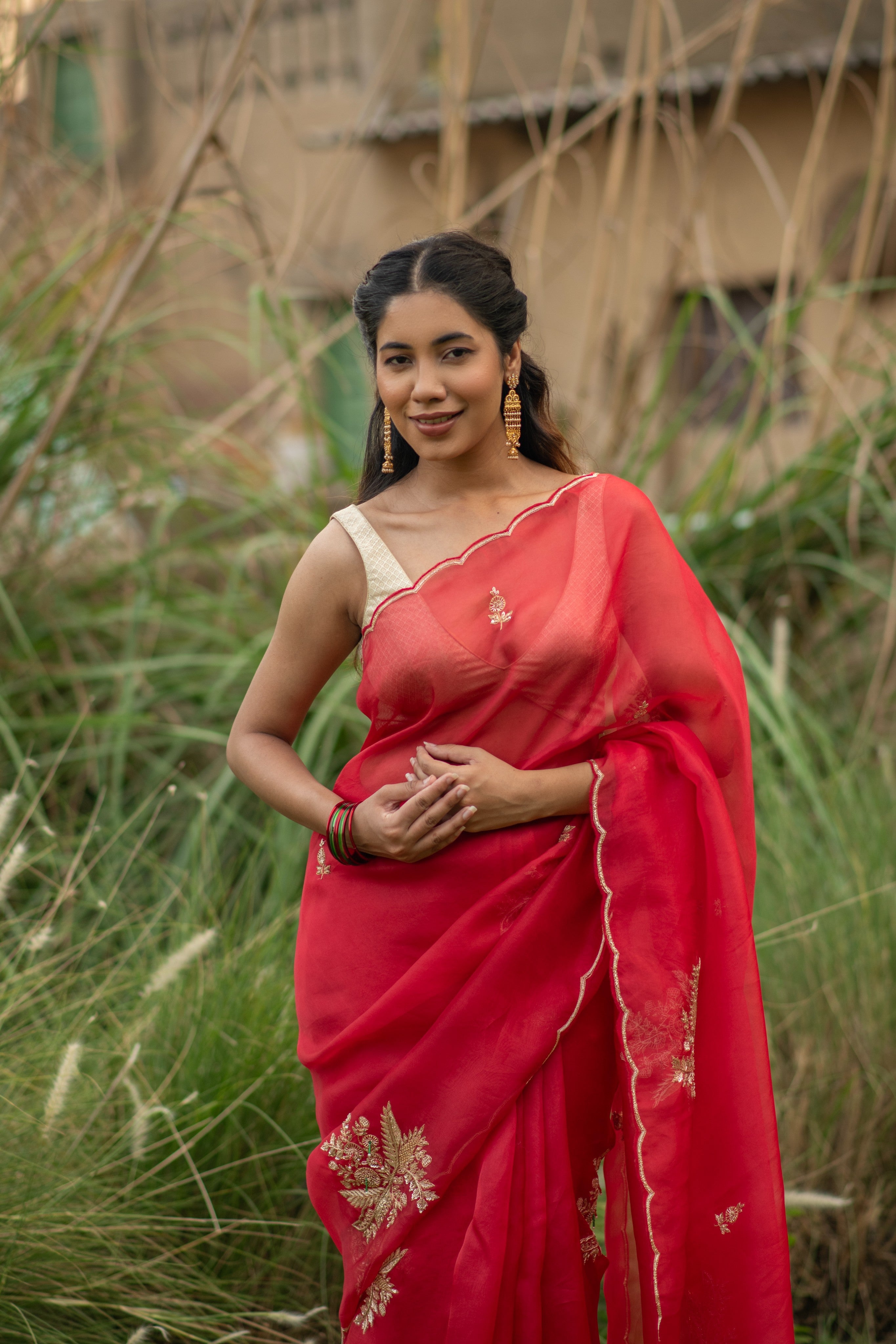 Shukravya (Rakta Zardosi Organza Saree)