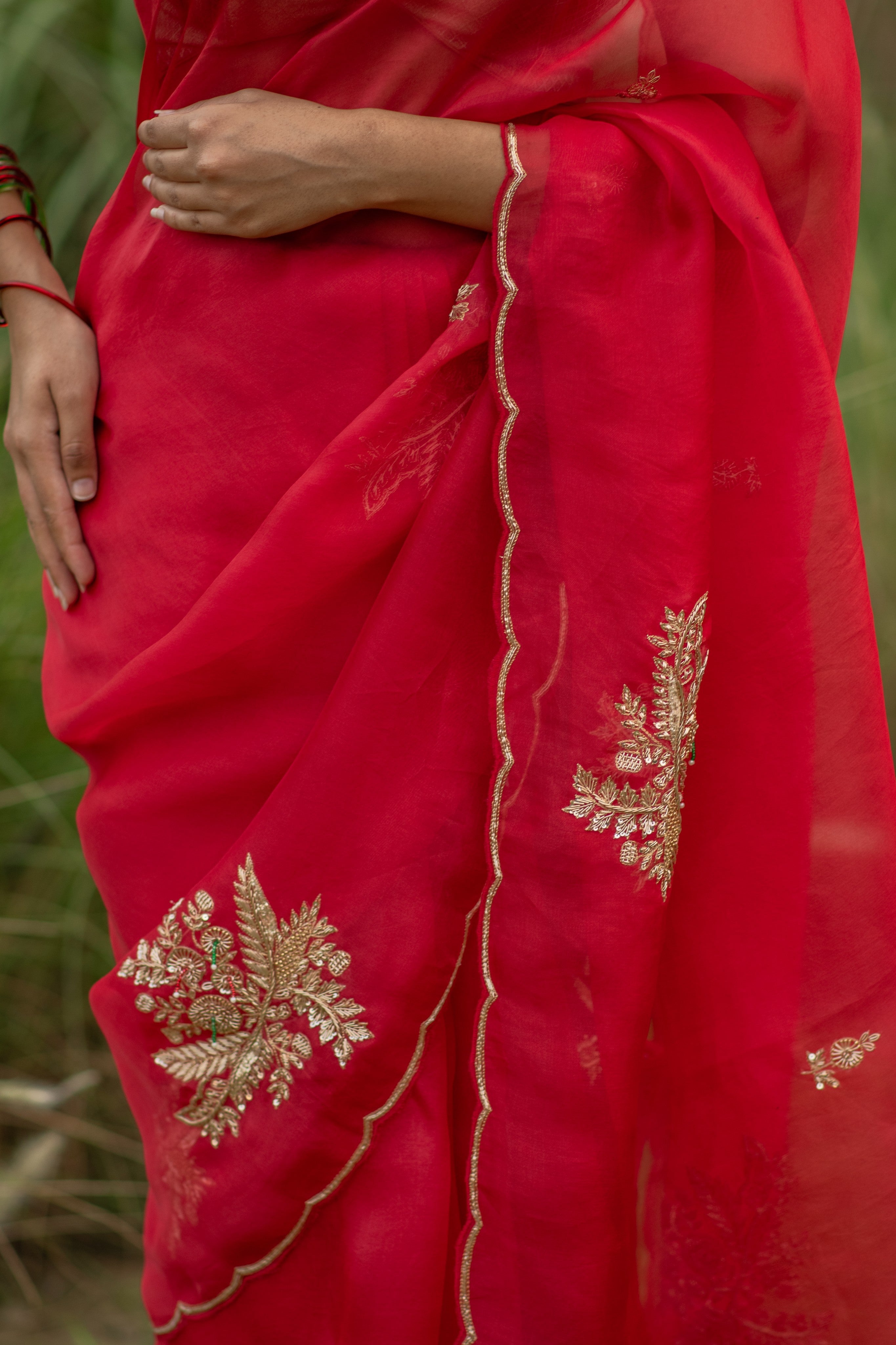 Shukravya (Rakta Zardosi Organza Saree)