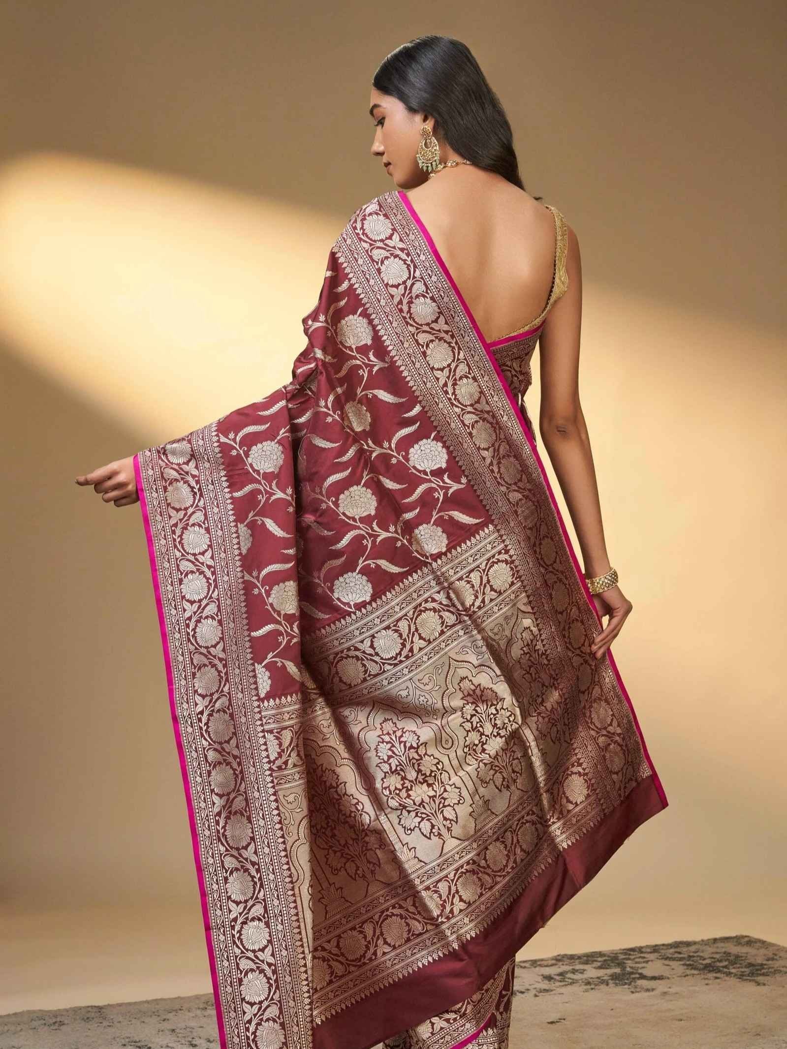 Gulika (Katan Silk Jangla Silver Zari Saree)