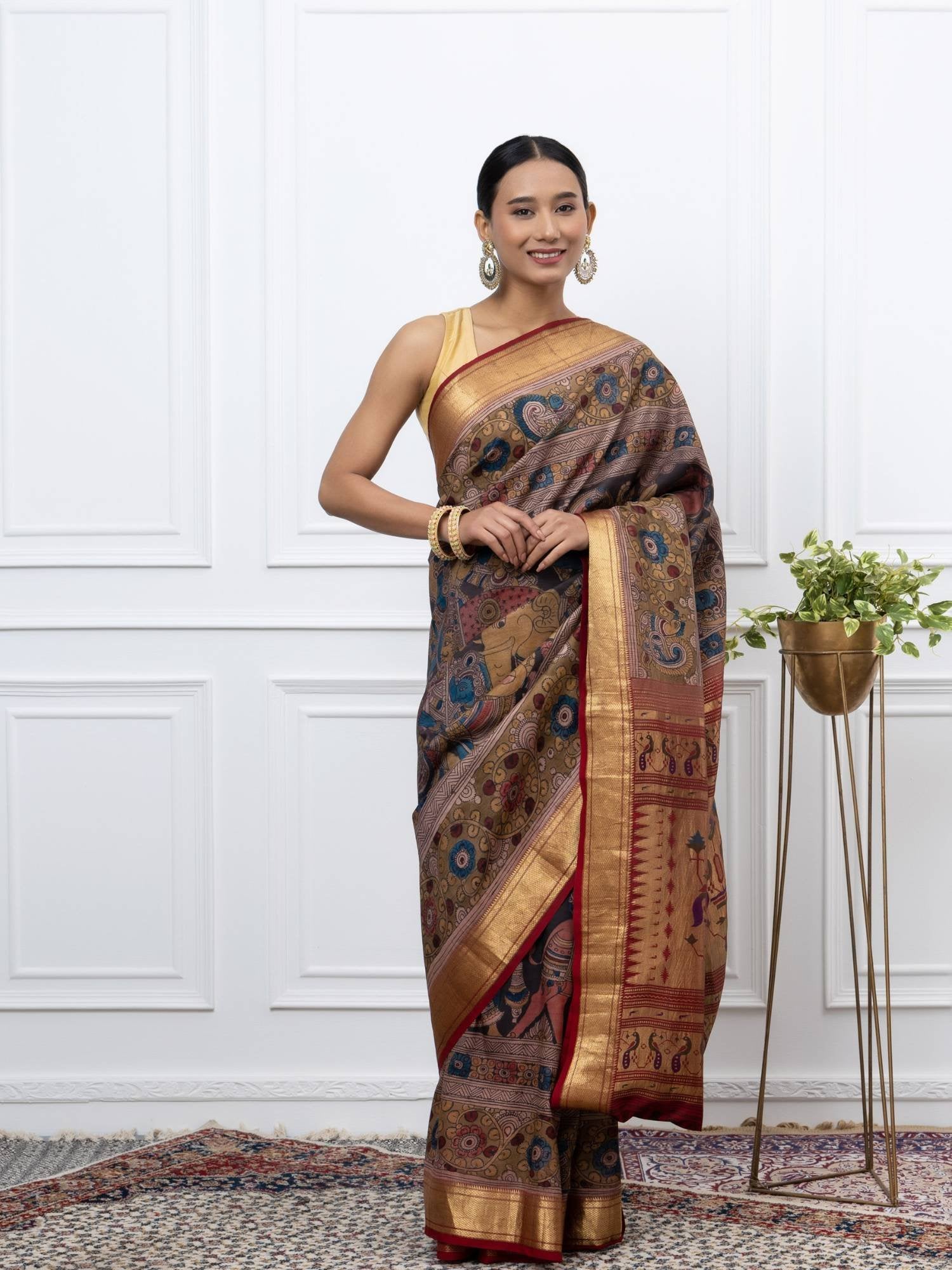 Ojasvini (Srijana Paithani Kalamkari Miniature Saree)