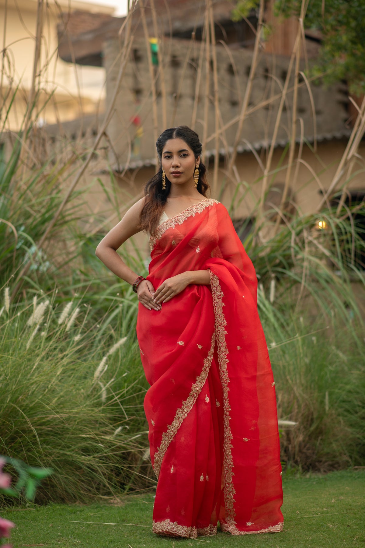 Suvarnangi (Golden Pita Organza Saree)