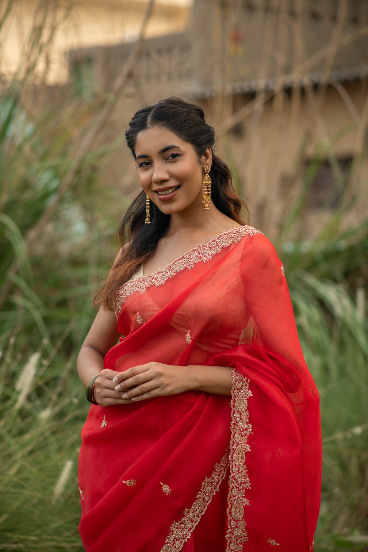 Suvarnangi (Golden Pita Organza Saree)