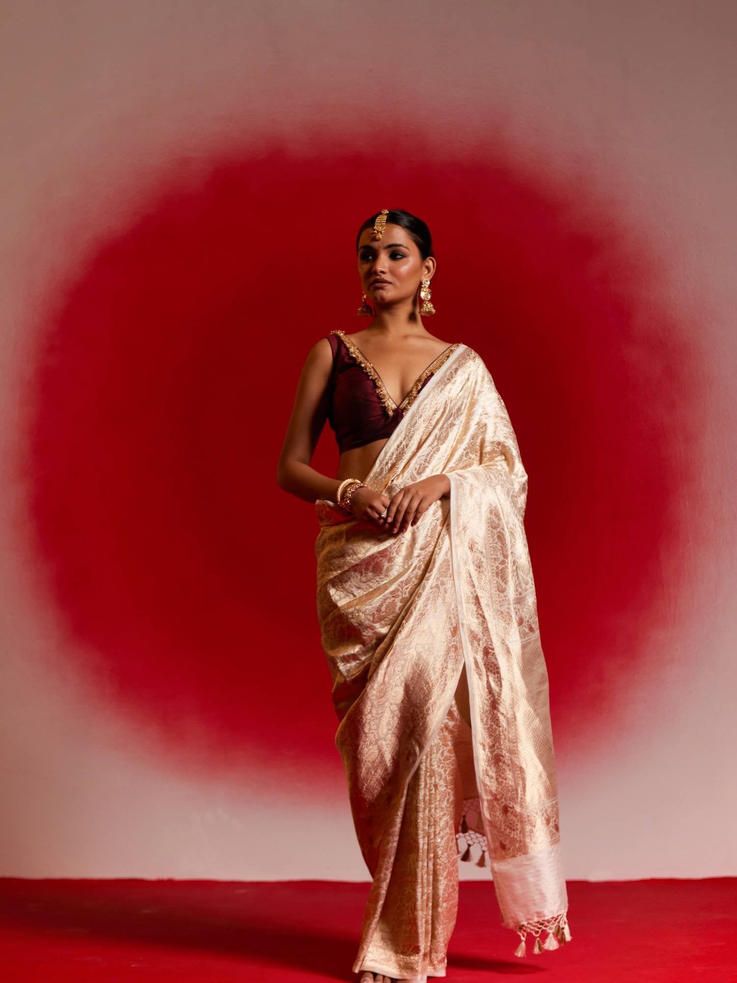 Devanshi (Ujwala White Banarasi Brocade Saree)