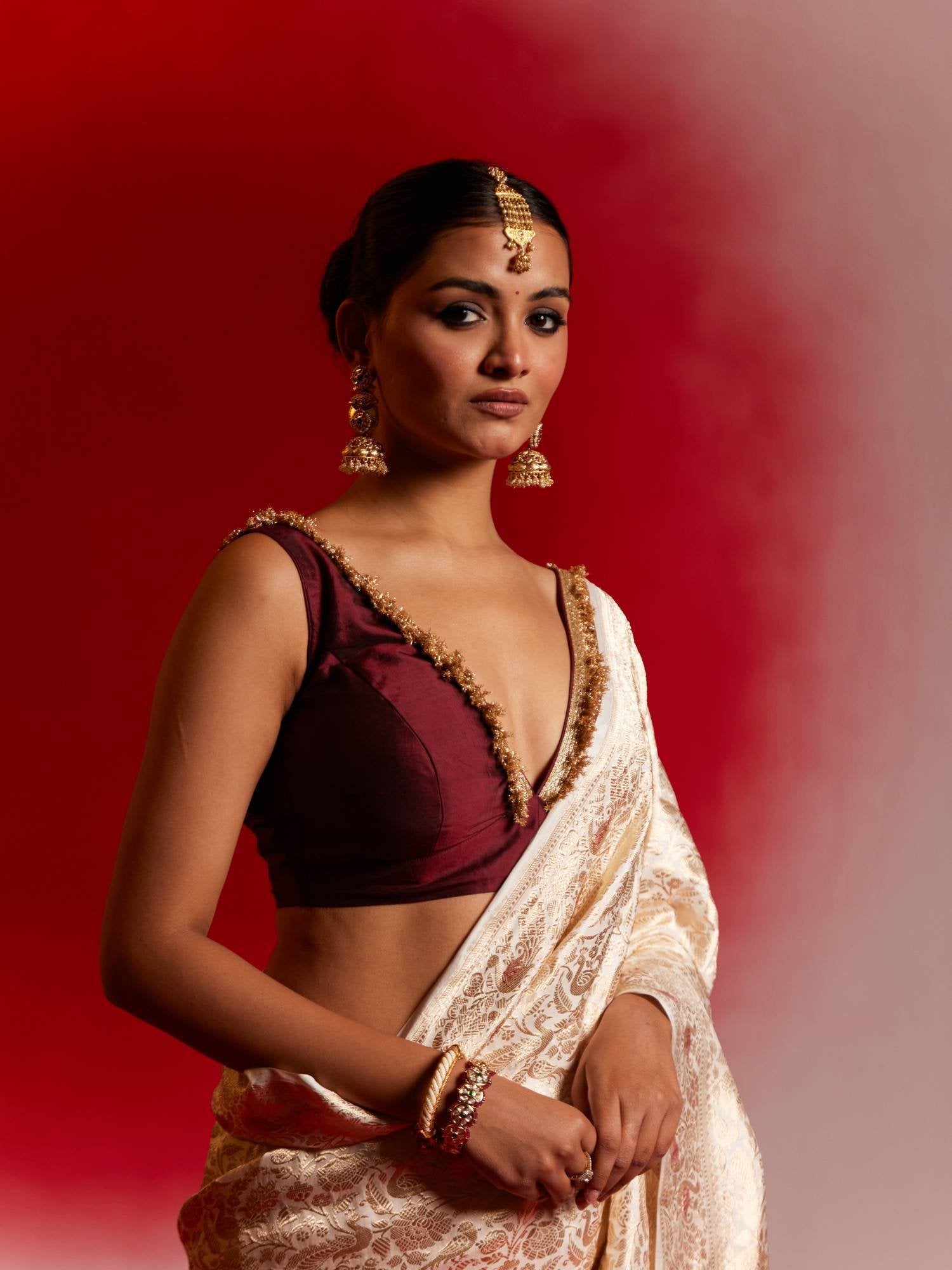 Devanshi (Ujwala White Banarasi Brocade Saree)