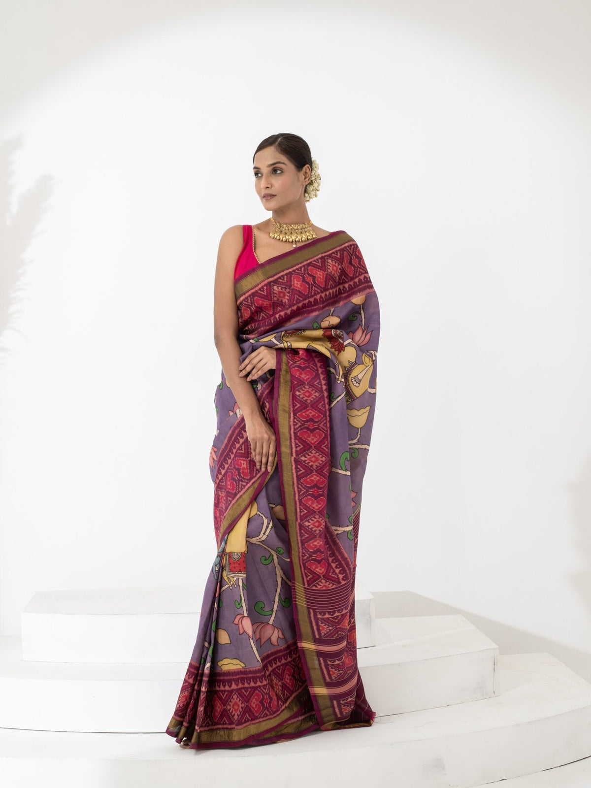 Lavender Banarsi saree
