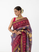 Lavender Banarsi saree