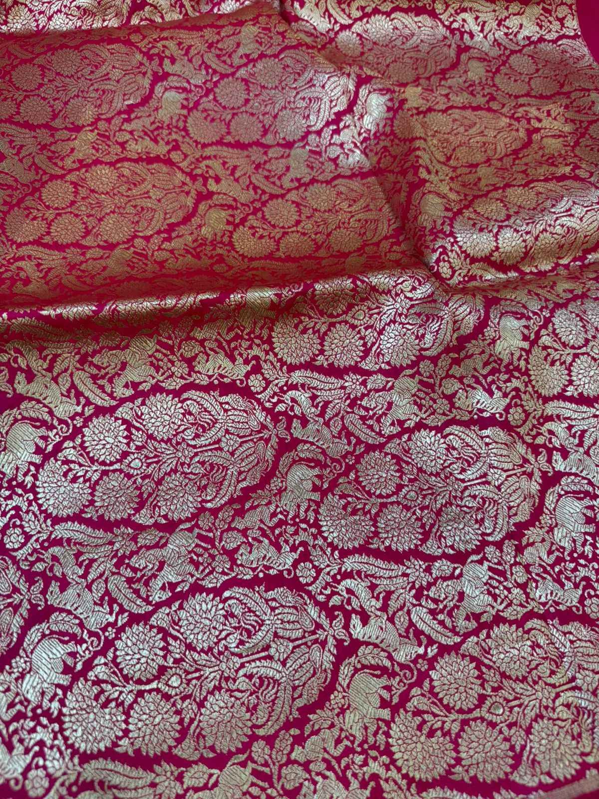 Vedvalli (Shikargha Jangla Brocade Fuschia Pink)