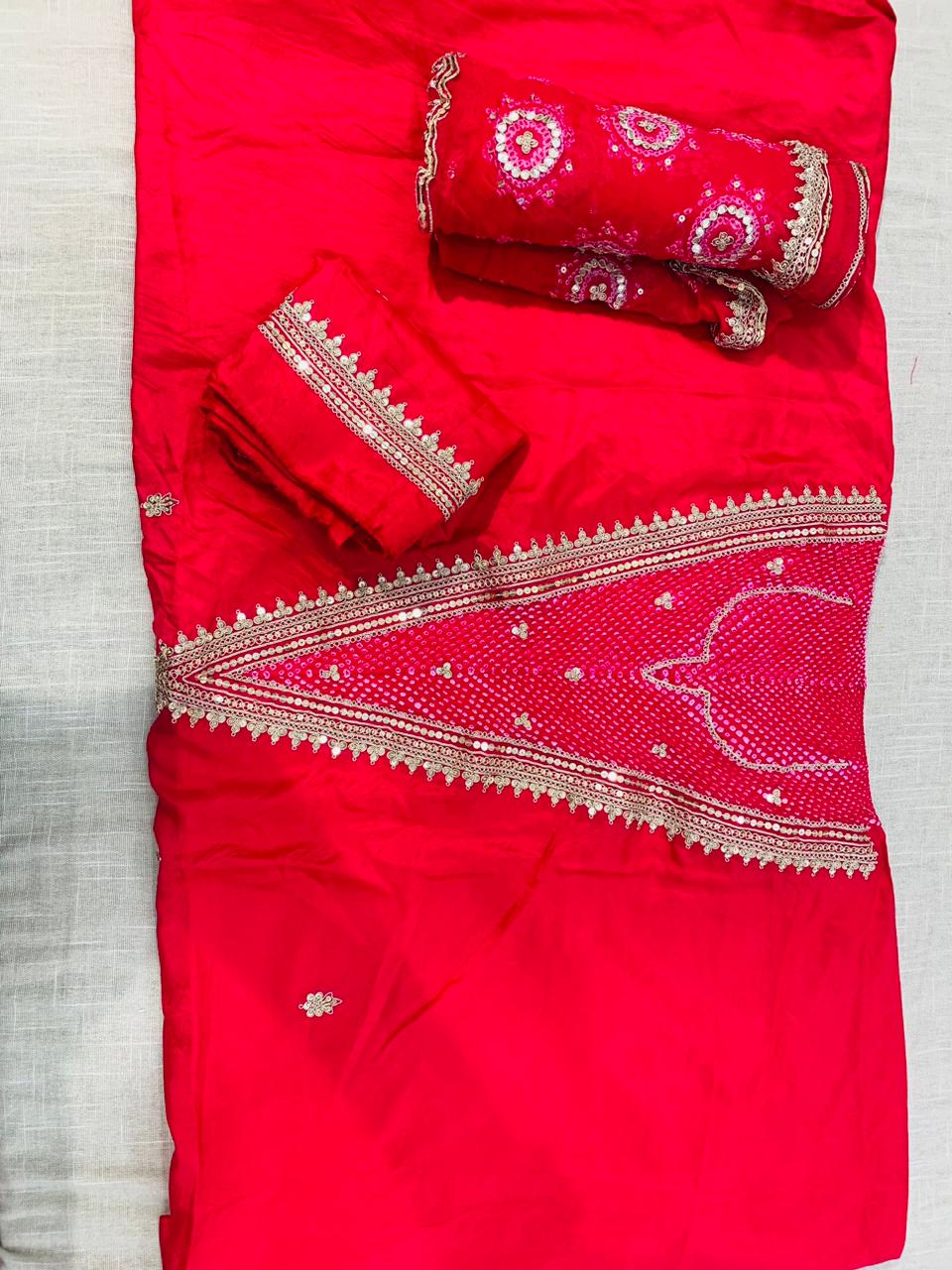Pushpika (Pink Bandhani Dori Sequence Suit)