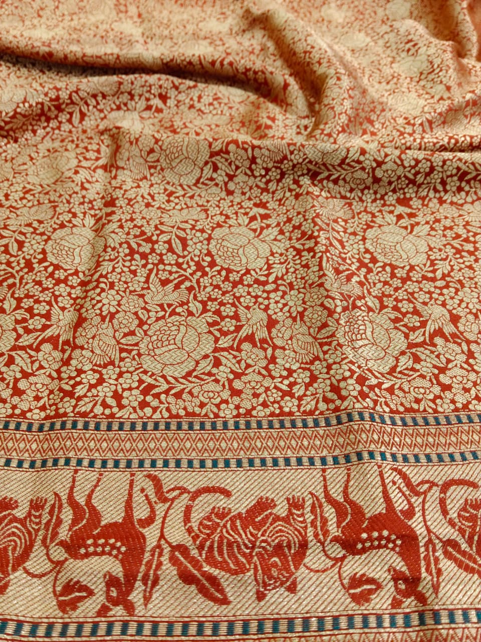 Mrigakshi (Golden Kadwa Shikargah Dupatta)