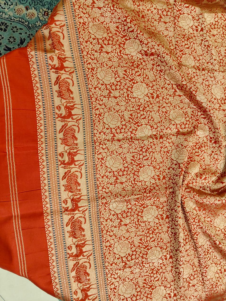 Mrigakshi (Golden Kadwa Shikargah Dupatta)