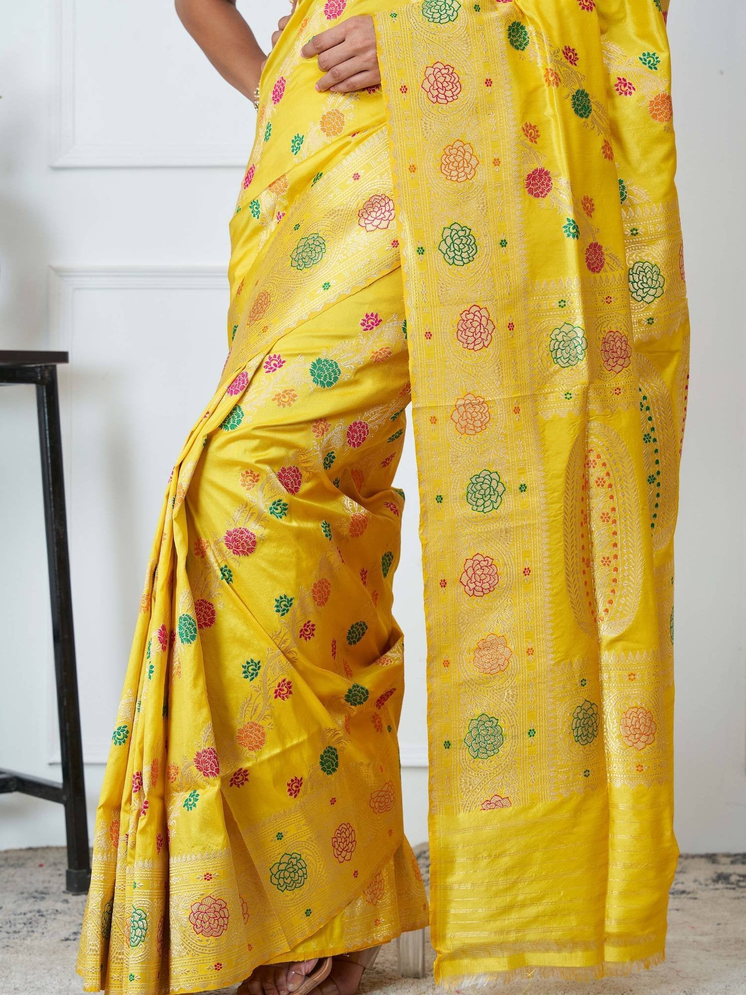 Pavitra (Yellow Meena Gulab Jangla Saree)
