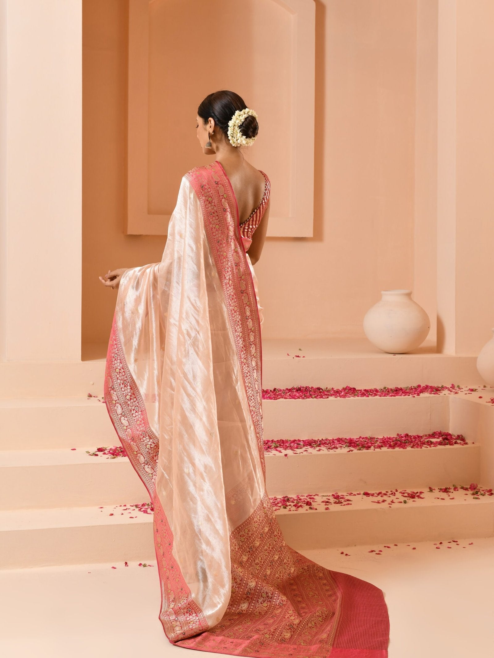 Urmila (Dusty Pink Tissue Banarasi Vintage Saree)