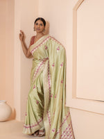Pista Green Meenakari Saree