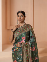 Green Mushru Saree