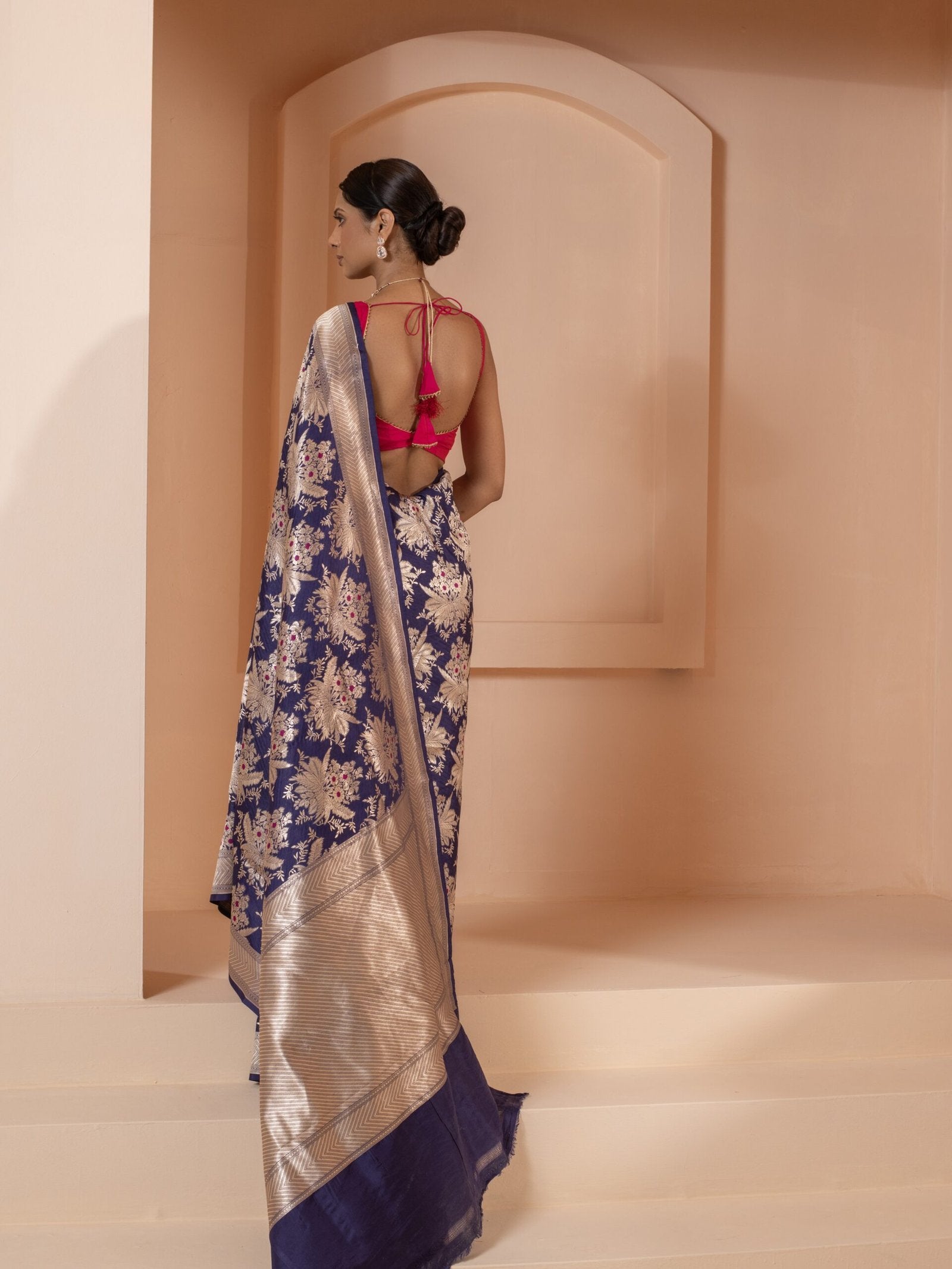 Indira (Midnight Bloom Katan Silk Saree)