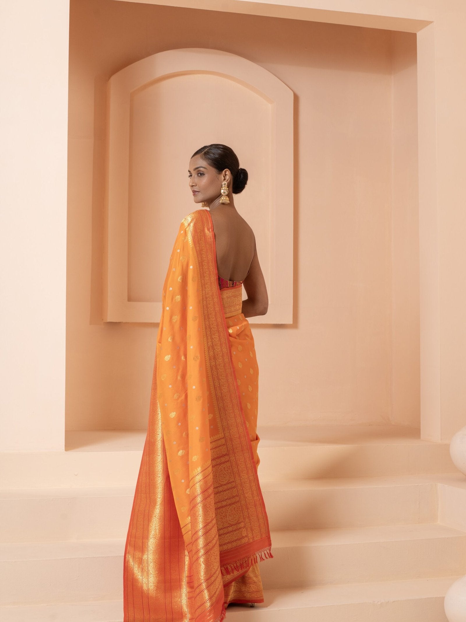 Kamalika (Radiant Orange Iktara Kadwa Saree)