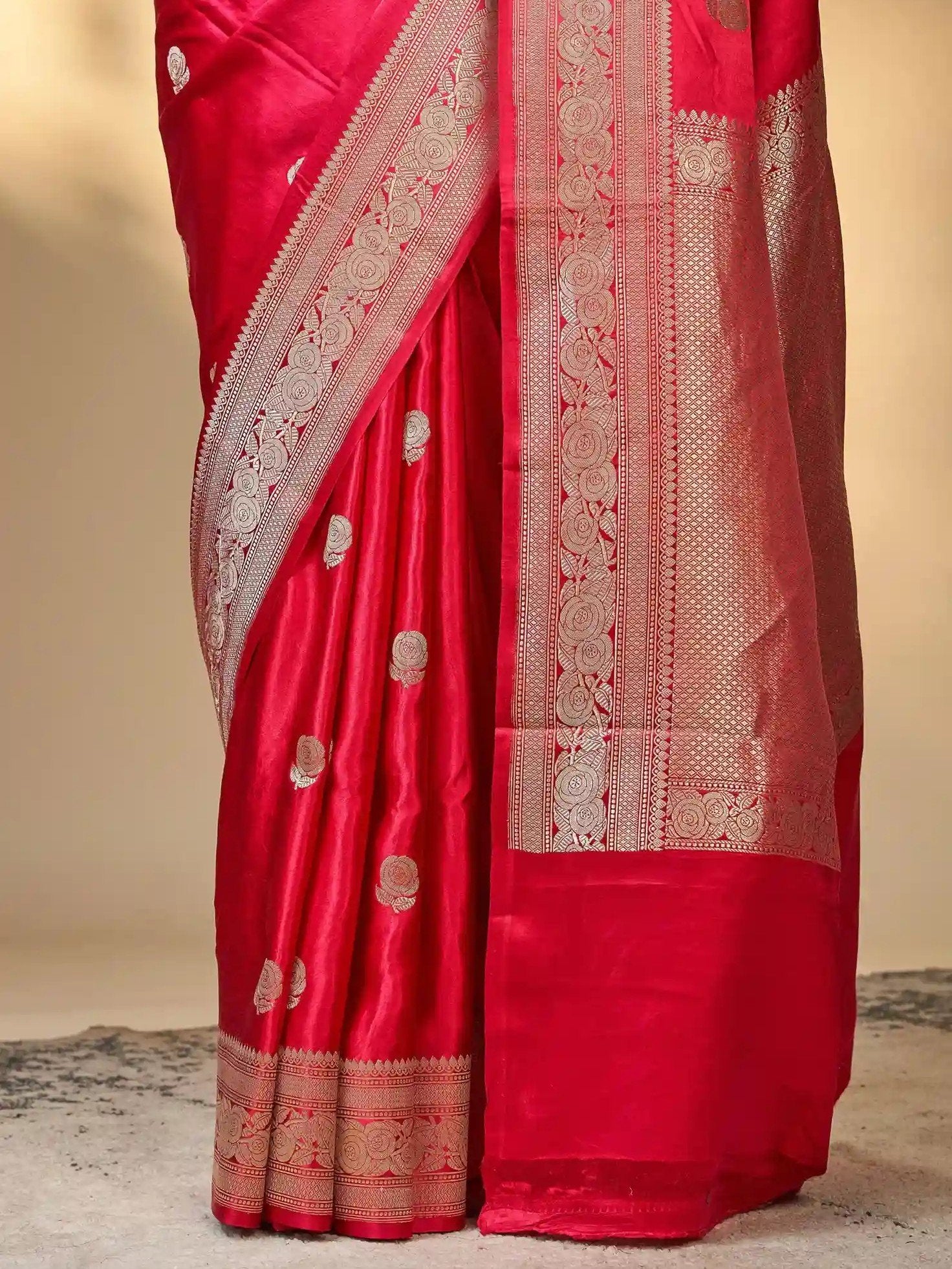 Bhagirathi (Chilli Red Kadwa Mushru Saree)