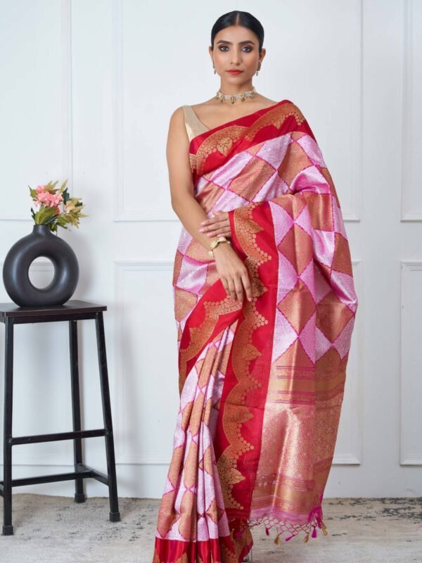 Red handloom saree