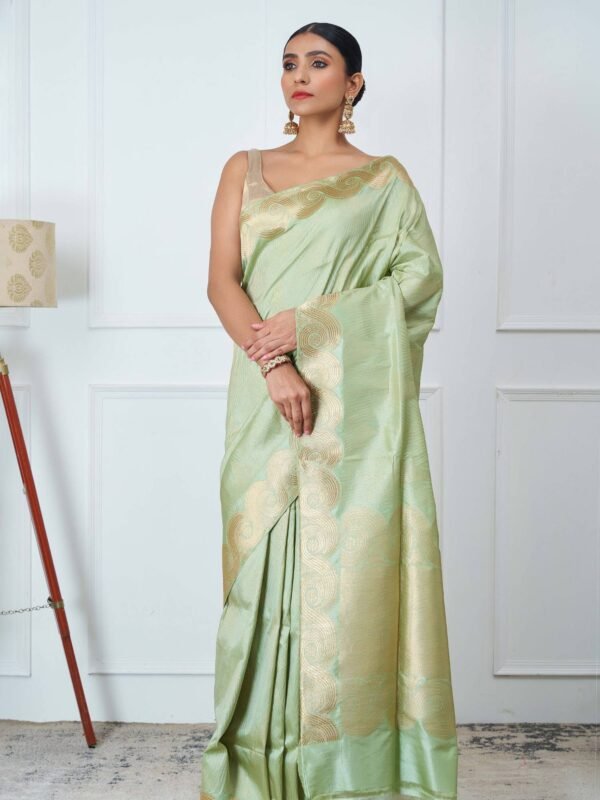 Pista green royal sarees