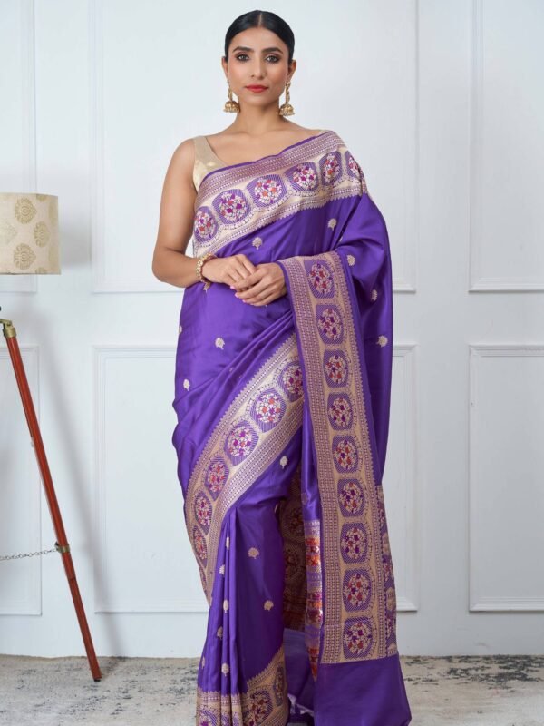 Purple reception sarees