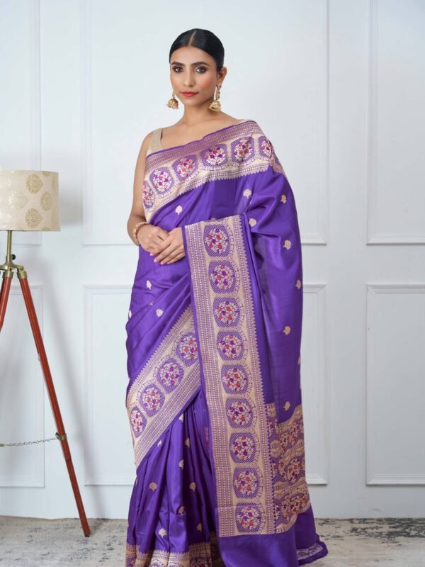 Purple reception sarees