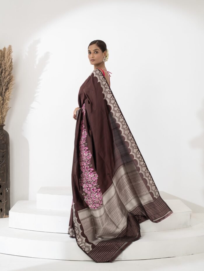 Brown Handloom Saree