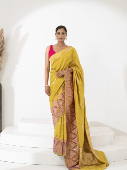 Yellow Banarasi Saree