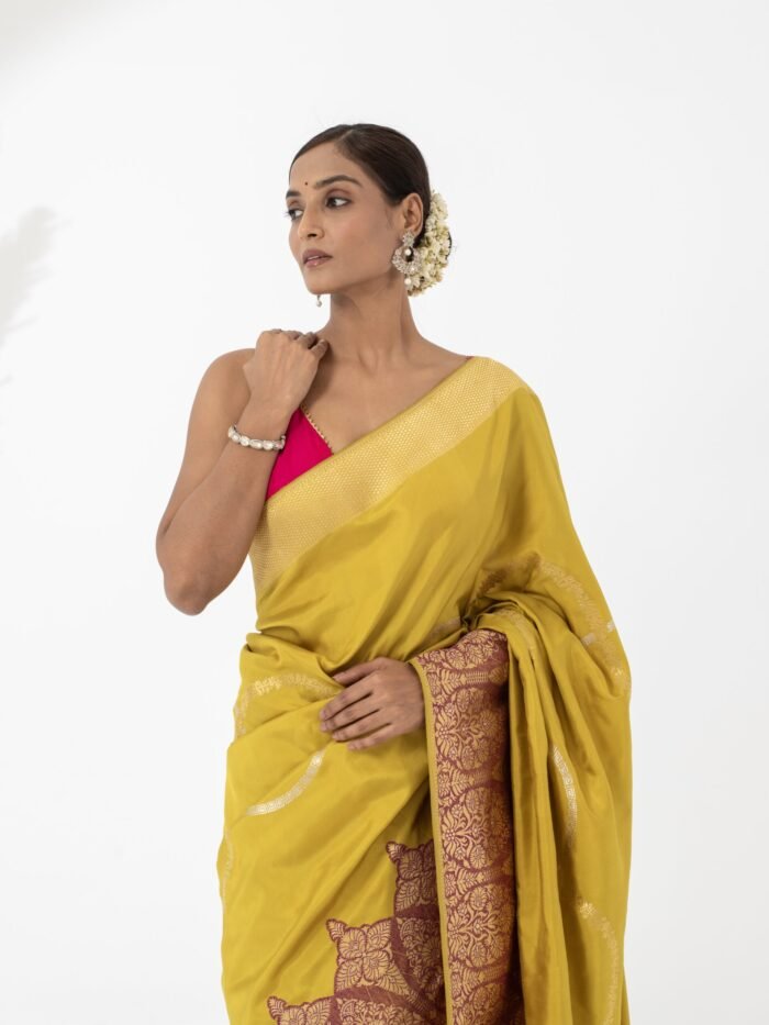 Yellow Banarasi Saree