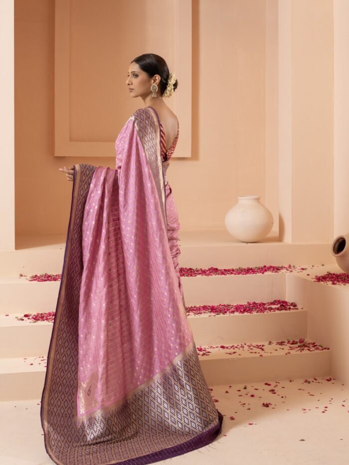 Pink Silk Banarasi Saree