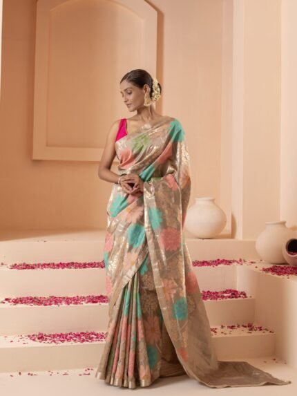 Printed Silk Banarasi Saree