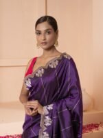 Purple Silk Banarasi Saree