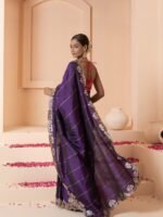 Purple Silk Banarasi Saree