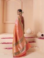 Peach Silk Banarasi Saree