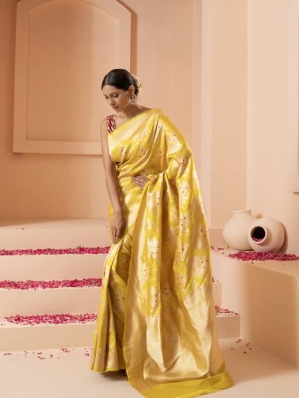 Yellow Silk Luxury Saree