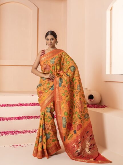 Orange Silk Saree