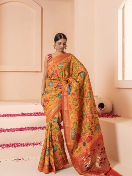 Orange Silk Saree