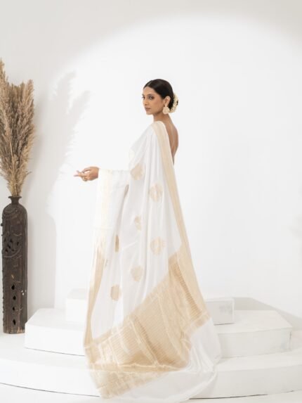 White Silk saree