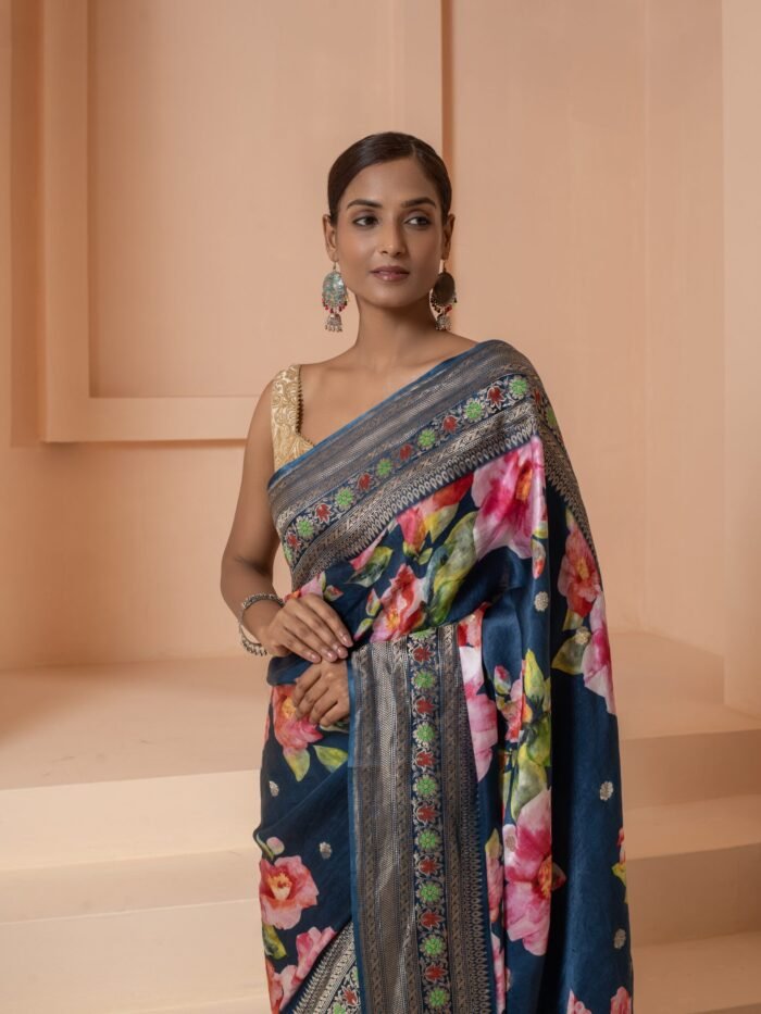 Blue Banarasi Saree