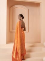 Orange handloom banarasi saree