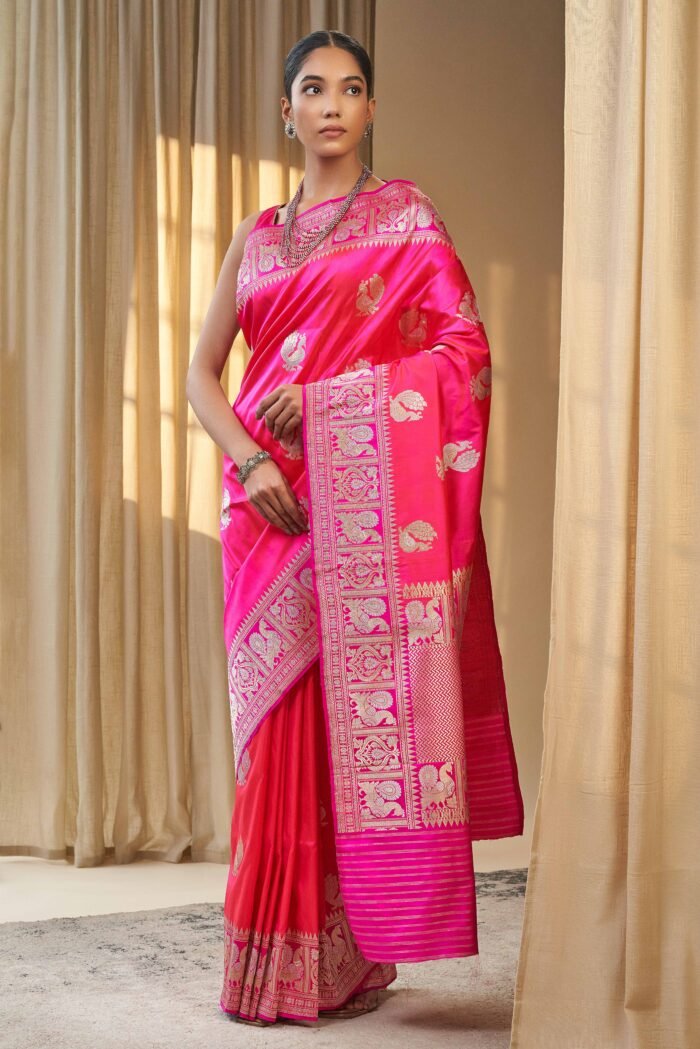 Pink ethnic saree