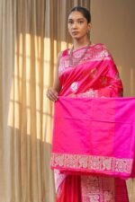 Pink ethnic saree