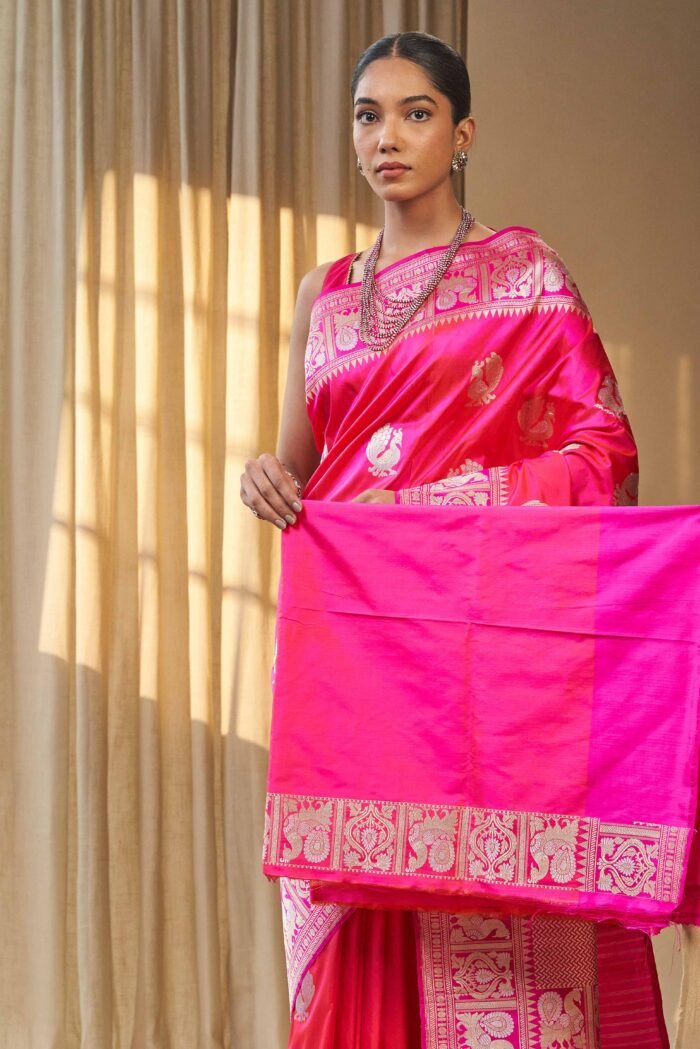 Pink ethnic saree