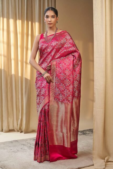 Pink handloom silk sarees