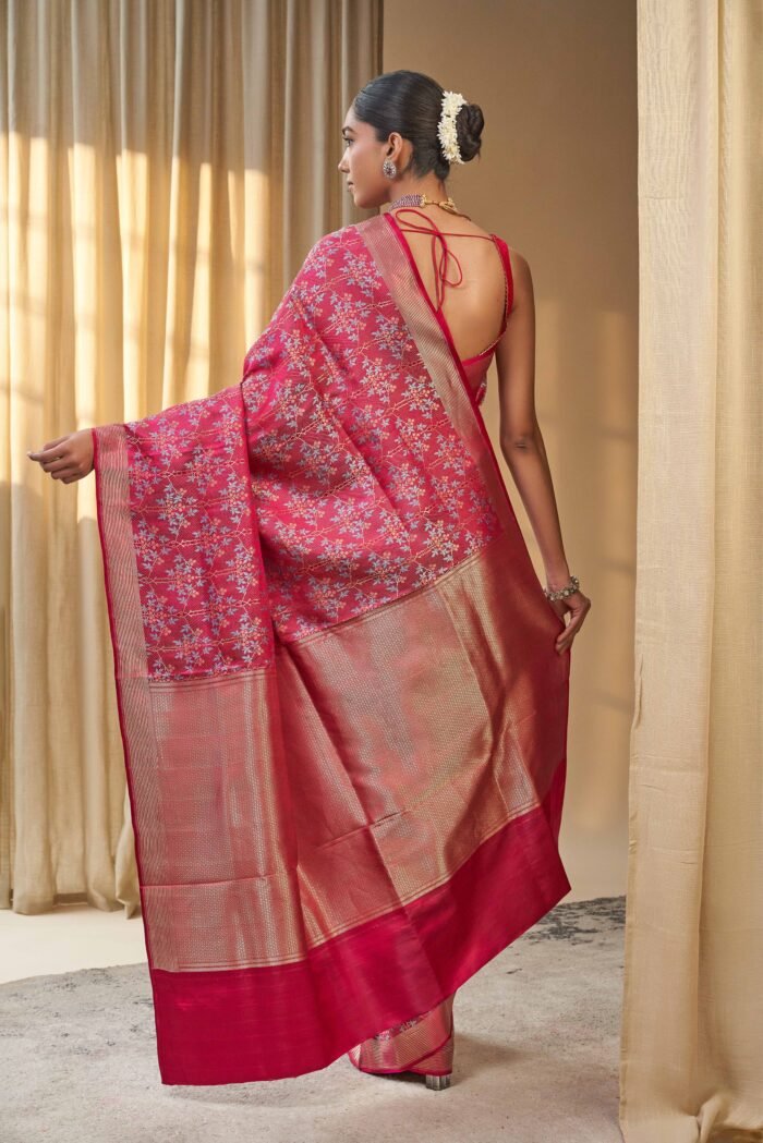 Pink handloom silk sarees