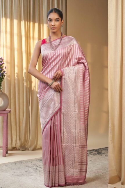 Pink Luxury Festive Saree for Women