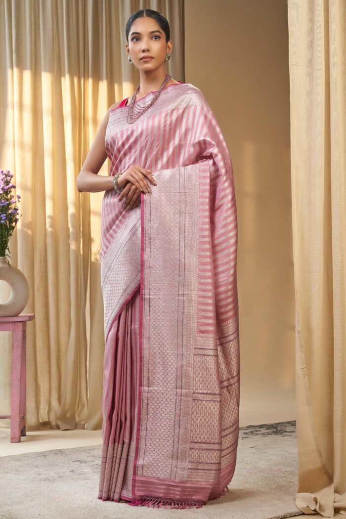 Pink Luxury Festive Saree for Women