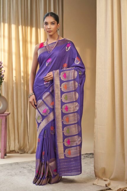 Purple Luxury Festive Saree for Women