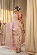 Baby Pink Banarasi Silk Saree