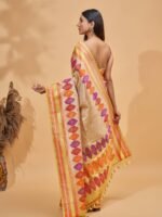 Ila (Beige Tanchoi Meenakari Border Saree) - Image 3